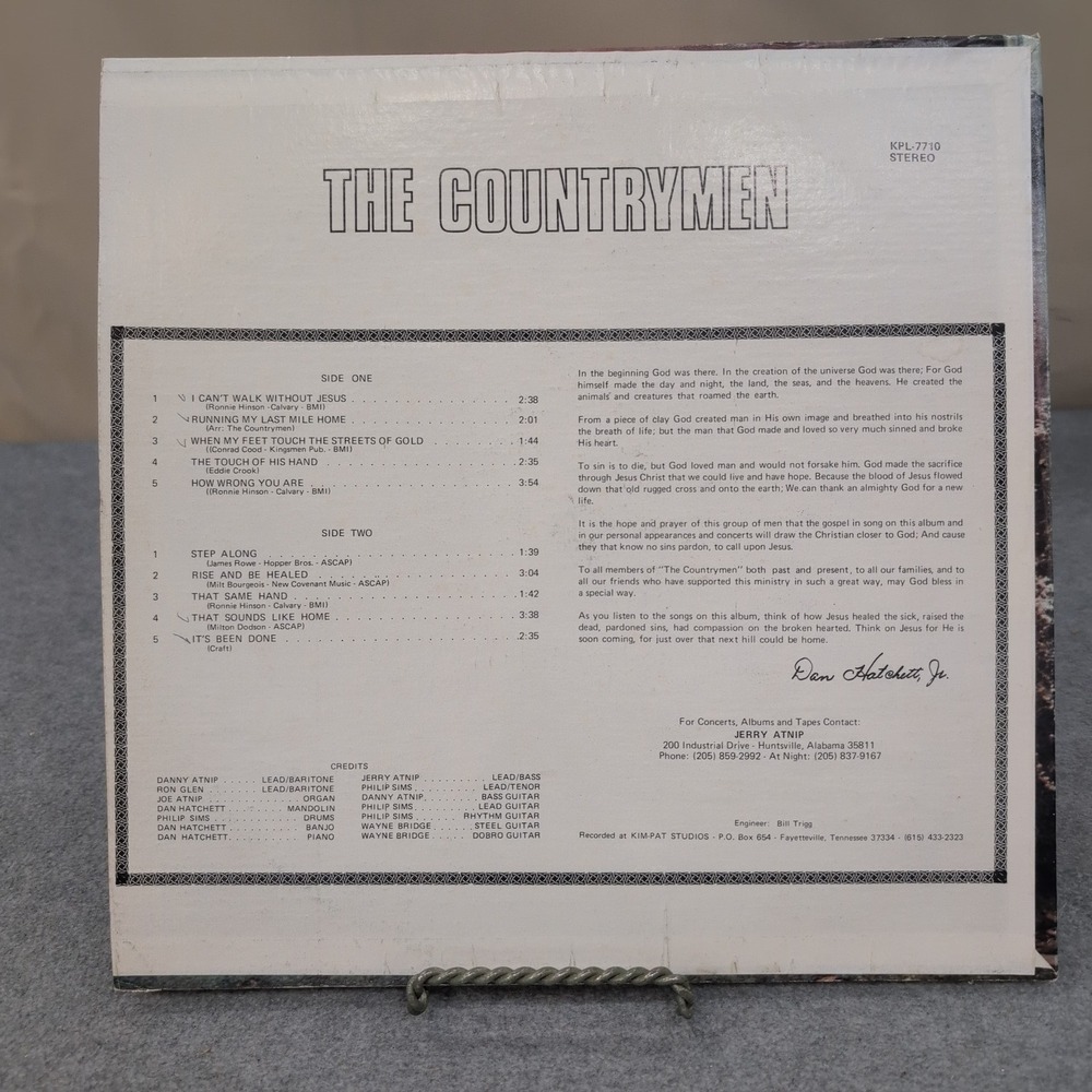The Countrymen Self Titled Vinyl LP Kim-Pat KPL-7710 Southern‎ Gospel Tennessee - Picture 2 of 6